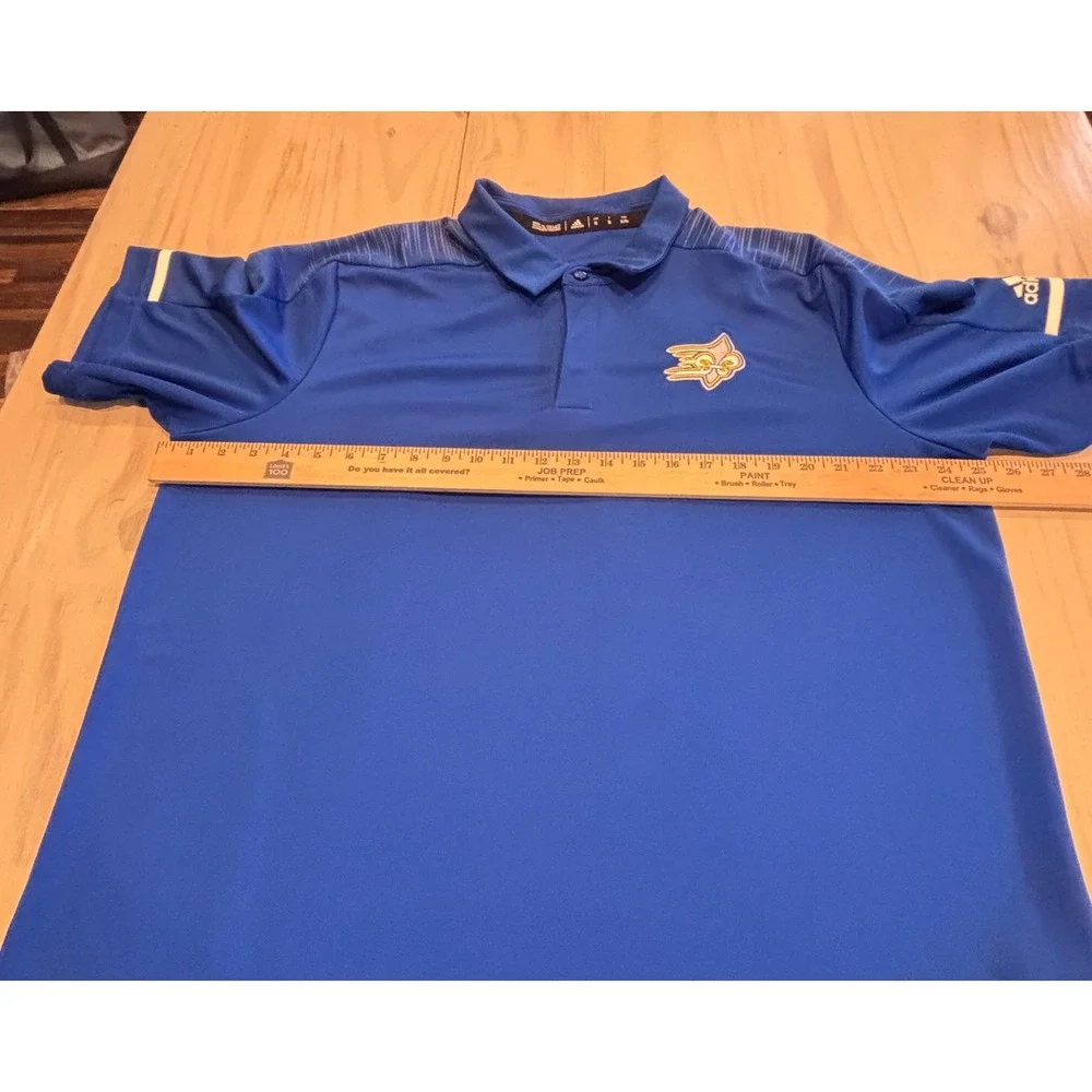 Adidas Mens Blue Climalite Polo Shirt XL Branded Saints Football Short Sleeve